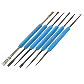 6Pcs Circuit Board Cleaner Brass Brush Chiplifter Tool Set Blue - intl