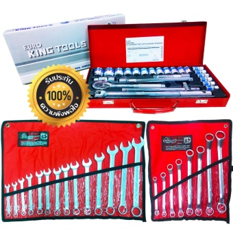 YETI ประแจปากตายแหวนข้าง 8-24 มม.(24ชิ้น) + ประแจแหวน 2 ข้าง 8-24 มม. (8ชิ้น) + EUROKINGTOOLS ชุดบล็อค 1/2 (24ชิ้น)"