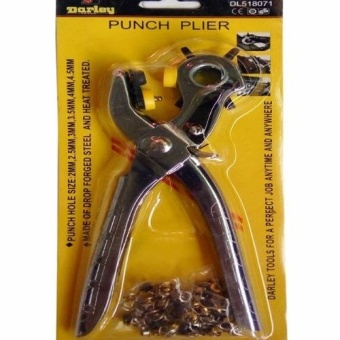 FD Premium คีมเจาะรู เจาะตาไก่ อุปกรณ์เจาะรู (Punch Plier Tools) Size 8.5   + ชุด ตาไก่ รุ่น HLM010 (สีเงิน)&quot;