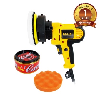 BOLID เครื่องขัดสีรถยนต์ ขนาด 5 นิ้ว พร้อมฟองน้ำและแว็กซ์ขัดสีรถ CANA เหมาะสำหรับขัดสี/ขัดเงารถยนต์