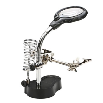 MG16126-A Desktop with LED Lights for The Elderly Read 10 Times Magnifying Plastic Lens Holder Identification Service - INTL