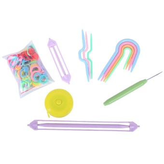 niceEshop Portable Basic Knitting Tools Accessories Craft Supplies Kit (Multicolor)