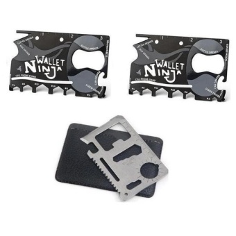 การ์ด Wallet Ninja - สีดำ (2 ชิ้น) + การ์ด Multitool 11 in 1 - สีเงิน