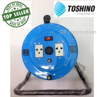 TOSHINO MN310-15 ล้อสายไฟ ปลั๊กพ่วง VCT 3×1.0 ยาว15 ม สีฟ้า