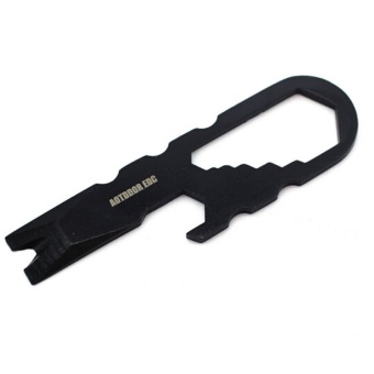 Stainless Steel Portable Pocket Keychain Crowbar Opener (Black) - Intl