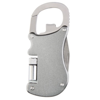 Multi Tool w/ Folding Light Opener Keychain Type Stainless Steel