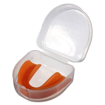 Silicone Mouth Guards Stop Bruxism Sheild Tray Teeth Grinding Dental in box Orange - Intl