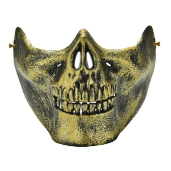 Jetting Buy Skull Skeleton Airsoft Game Hunting Biker Half Face Protect Gear Mask Guard Gold