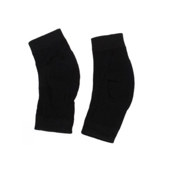 niceEshop Athletic Stretchy Warm Cotton Knee Sleeve Black Support Brace,2pcs