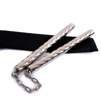Kinglion Sport กระบองสองท่อนสแตนเลสสำหรับผู้ใหญ่ กระบอง2ท่อนแบบเกลียว Screw Type Stainless Steel Nunchaku/Nunchucks Martial Arts Training Equipment (350G/25MM)