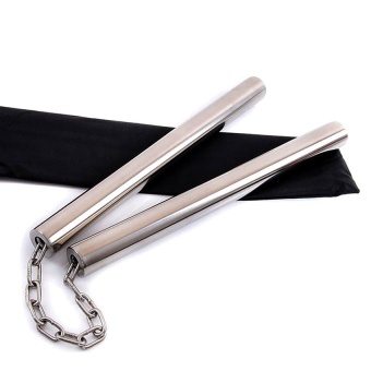 Kinglion Sport กระบองสองท่อนสแตนเลสสำหรับผู้ใหญ่ กระบอง2ท่อนแบบเรียบ Plain Stainless Steel Nunchaku/Nunchucks Martial Arts Training Equipment (220G/22MM)