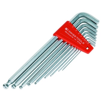 PB Swiss Tools ประแจหกเหลี่ยม หัวบอล ยาว ขนาด 1.5 - 10 มิล (9 ตัว/ชุด) รุ่น PB 212LH-10