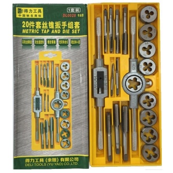 DELI TOOLS ชุดดอกต๊าปเกลียว 20ชิ้น/ชุด (สีเงิน)
