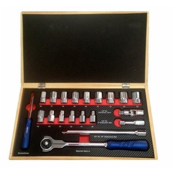 HOBAYASHI ชุดเครื่องมือช่าง ชุดบล็อก 20 ตัว รุ่น HOBAYASHI boxset 20 ( สีไม้ )