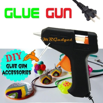 MR-GADGET ปืนยิงกาวร้อน ปืนกาวแท่ง งานซ่อมแซม DIY Electric Heating Hot Melt Glue Gun Sticks (Black)