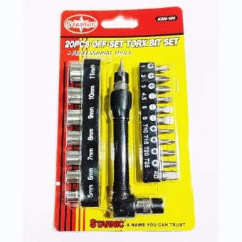 VAUKO : STARNIC 20Pcs ฺOff-Set Torx Bit Set บ๊อก/บล๊อก/บล๊อคชุด/ไขควงชุด 20 ตัวชุด รุ่น STARNIC-KSN-104
