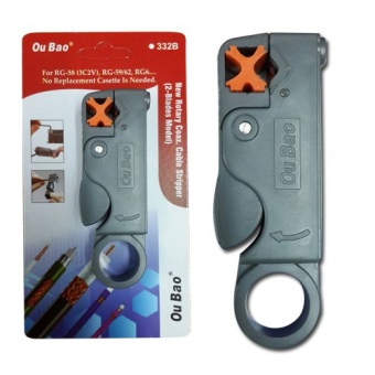 อุปกรณ์ปลอกสาย Rotary Coaxial Cable Wire Stripping Stripper Cutter Stripper for RG-59 / 6 / 58 (2 Blade Model)(Grey)