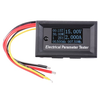 เครื่องวัดมัลติมิเตอร์เทสเตอร์ 7in1 OLED Ammeter Voltmeter DC 0-33V 0-3A Amp Voltage Capacity Power Energy Run Time Temperature Meter