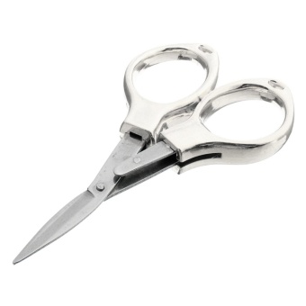 Folding Camping Stainless Steel Scissors Keychain Fishing Scissor Mini Cutter Silver - Intl