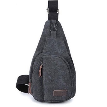 TravelGear24 กระเป๋าคาดอก Size L(35x20x7cm) Travel Shoulder Bag มี 3 ช่อง - Black/สีดำ