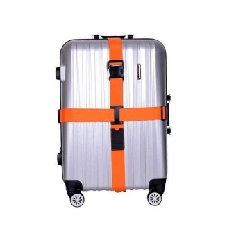 กระเป๋าเดินทาง Heavy Duty Long Cross Luggage Strap Suitcase Travel Belt Non-slip สีส้ม