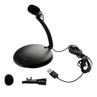 Professional USB Podcast Studio Microphone for Pc Laptop Skype MSN Recording (Black)
