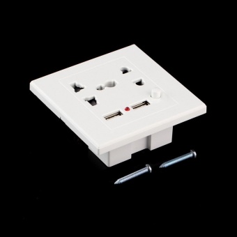 XI YOYO Dual Usb Electric Wall Charger Dock Station Socket Poweroutlet Panel Plate - intl