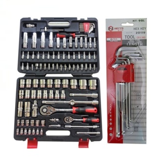 HOBAYASHI เครื่องมือช่าง ชุดบล็อก HTB-94 +NETTO ประแจแอลหัวบอล NT-9BL