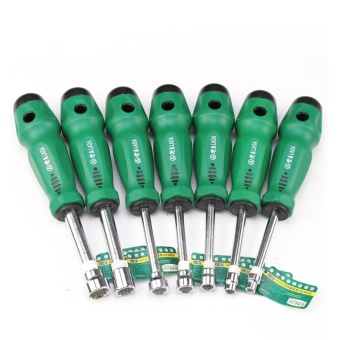 7pcs Set LAOA12 Angle Torx CR-V Mulction Socket Screwdriver Rubber Handle Screw Driver Tool Arbor Hardening Antislip Metal For Hex Screws (Intl)
