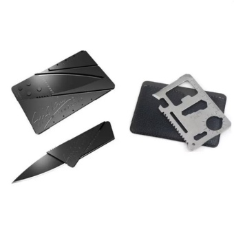 การ์ดมีดพกพา + การ์ดอเนกประสงค์ 11 in 1 สแตนเลส - Black