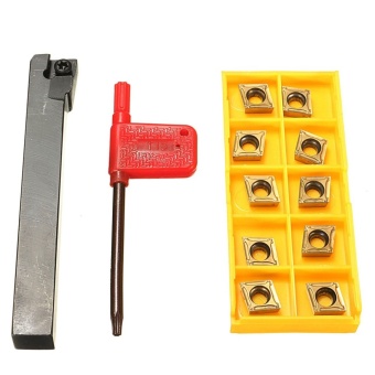 SCLCL1212H09 Lathe Turning Tool Holder + 10pcs CCMT09T304 CCMT3(2.5)1 + Wrench - INTL