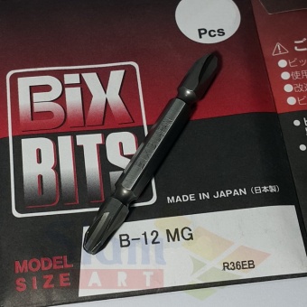 BIX Japan ดอกไขควง แม่เหล็ก สำหรับงานหนัก No.3 หัวโต ยาว 65 มม. รุ่น B-12 (สีดำ)