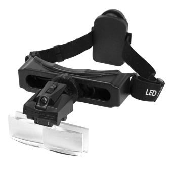 8 Lens Loop Headband Magnifier Watch Repair Jeweler LED Magnifying Glass Loupe (Intl)
