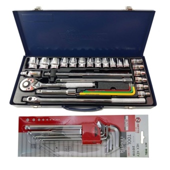 Hobayashi ชุด บล็อก HTB-29PCS JAPAN CRV 6เหลี่ยม + NETTO ประแจแอลหัวบอล NT-9BL