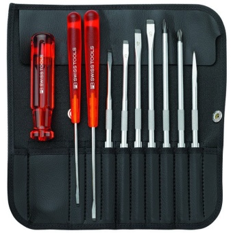 PB Swiss Tools ชุดไขควง พร้อมซองหนังอย่างดี 10 ตัวชุด รุ่น PB 215L