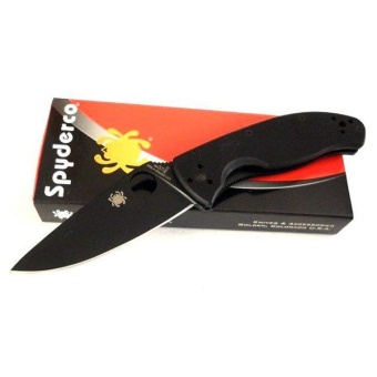 มีดพับ Spyderco knives Tenacious Black Blade Plain Edge G10 C122GBBKP (ใบดำ)