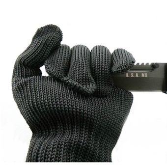 achute ถุงมือกัน มีดบาท ทำจากถักใยเคฟลาร์ สีดำ 1 คู่