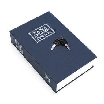 Dictionary Diversion Book Safe Secret Stash Money Cash Security Box w/Key Lock S Size Blue