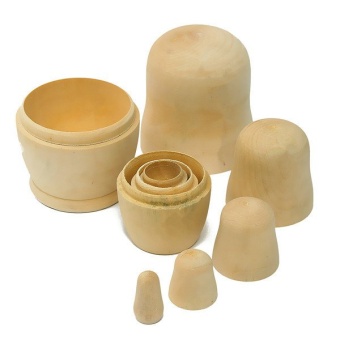 Blank Wooden Embryos Russian Nesting Dolls Matryoshka Toy 5pcs