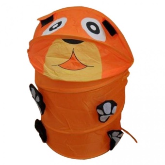Cartoon Laundry Toy Bin Storage Foldable Basket Kids Hamper Orange Bear - Intl