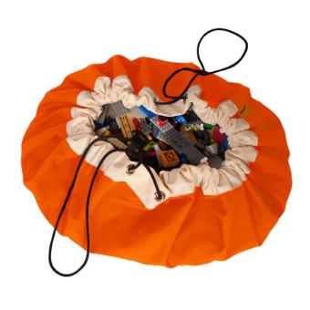 150cm Quilted Toy Storage Bags Canvas Toy Storage Bag Large Capacity Orange
