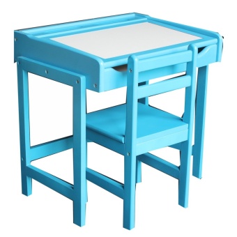 Intrend Design ชุดโต๊ะเก้าอี้เด็กอนุบาล D.I.Y. ไม้ยางพารา - สีฟ้า