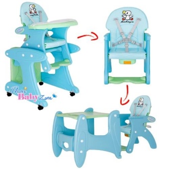 SmartKidsChair เก้าอี้ทานข้าวเด็กพร้อมโต๊ะเด็กและเก้าอี้เด็ก แบบ 3in1 รุ่น KC-3In1-A สีฟ้า(Blue)