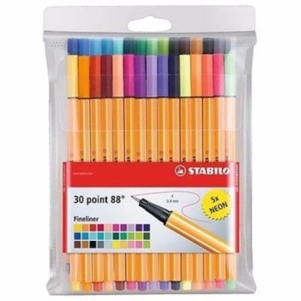 STABILO Point 88 ปากกาสีหมึกน้ำ Fibre-Tip Pen ชุด 30 สี