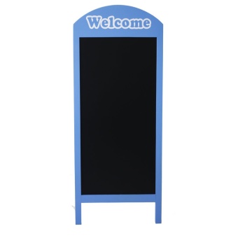 office2art กระดาน Black Board กระดานดำ หัวโค้ง Welcome มีขาตั้ง - สีฟ้า
