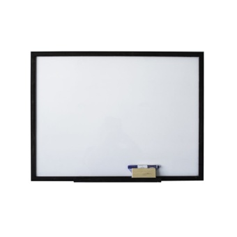 Office 2 art กระดาน Whiteboard กระดานไวท์บอร์ด แบบขอบไม้ มีที่วางแปรง ขนาด 60x80 cm. - สีโอ๊คดำ