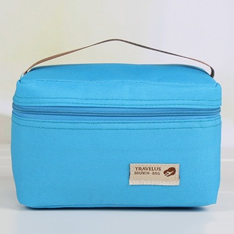 360DSC Waterproof Lunch Box Storage Bag Portable Thermal Cooler Bento Pouch (Blue)