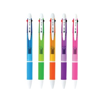 ปากกา UD PENS UD All 3 in 1 ปากกาลูกลื่นเจล - สีม่วง2ด้าม/ฟ้า/ชมพู/เขียว