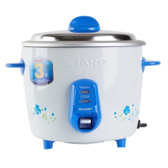 SHARPหม้อหุงข้าว ขนาด1.5ลิตร รุ่นKSH-215 (สีขาว/ฟ้าFL)