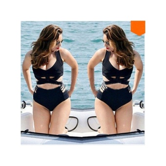 Women Swimwear Swimsuit Fat Bikini Bathing Suit - Size L (Black)